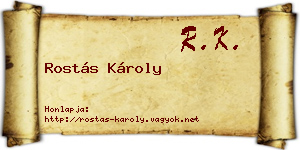 Rostás Károly névjegykártya
